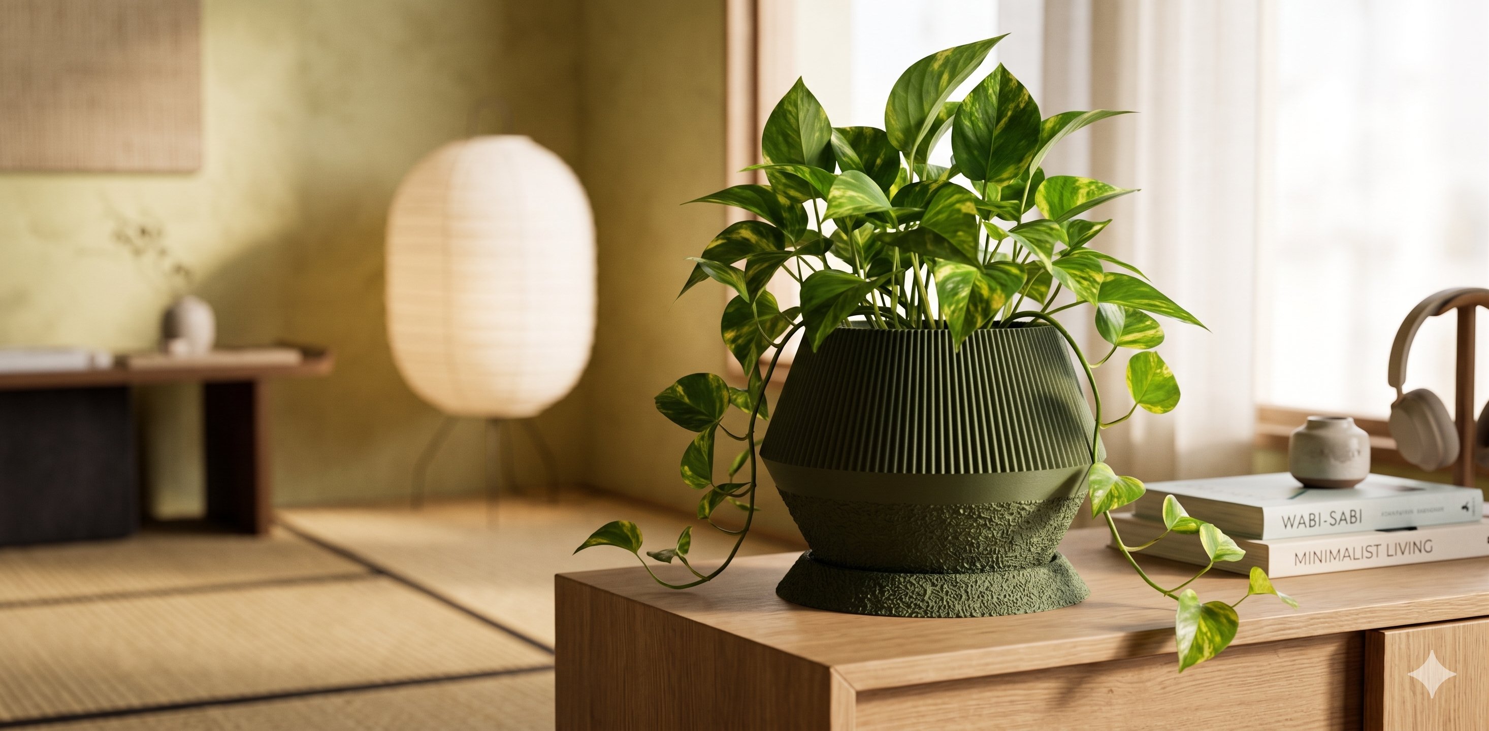 BEEDXE' — Maceta esférica verde WILLE D Studio